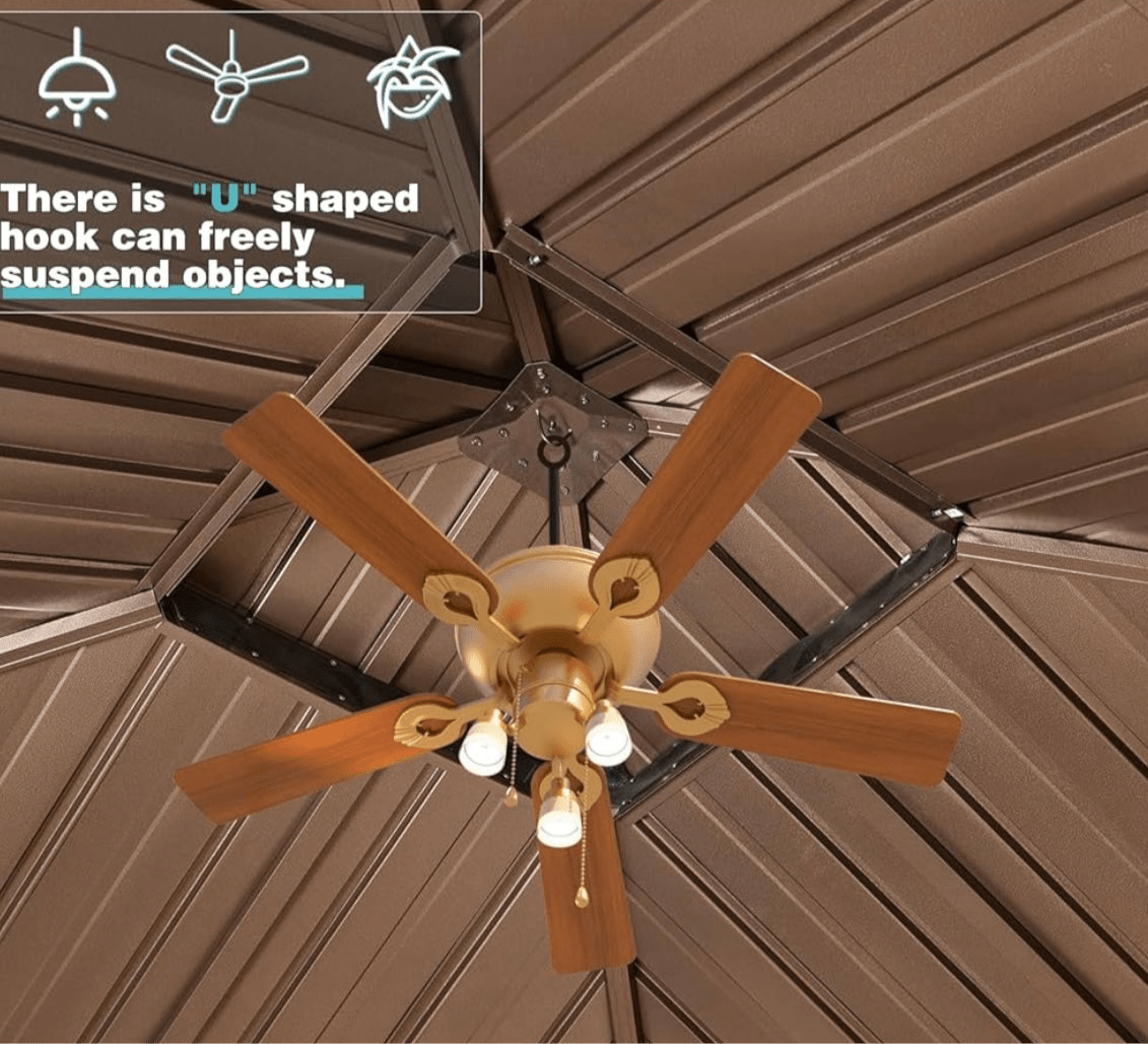 10' x 10' Hardtop Gazebo with Aluminum Frame and Galvanized Steel Double Roof
Gazebos, Permanent, Outdoor, Metal Pavilion, with Curtain and Netting, for Patio, Lawn, Deck