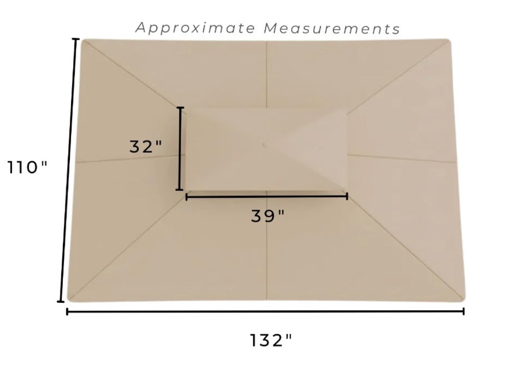 Replacement Canopy and Vent Cover set for Pacific Casual 5LGZ7262-V4 11' x 9' Gazebo - Beige