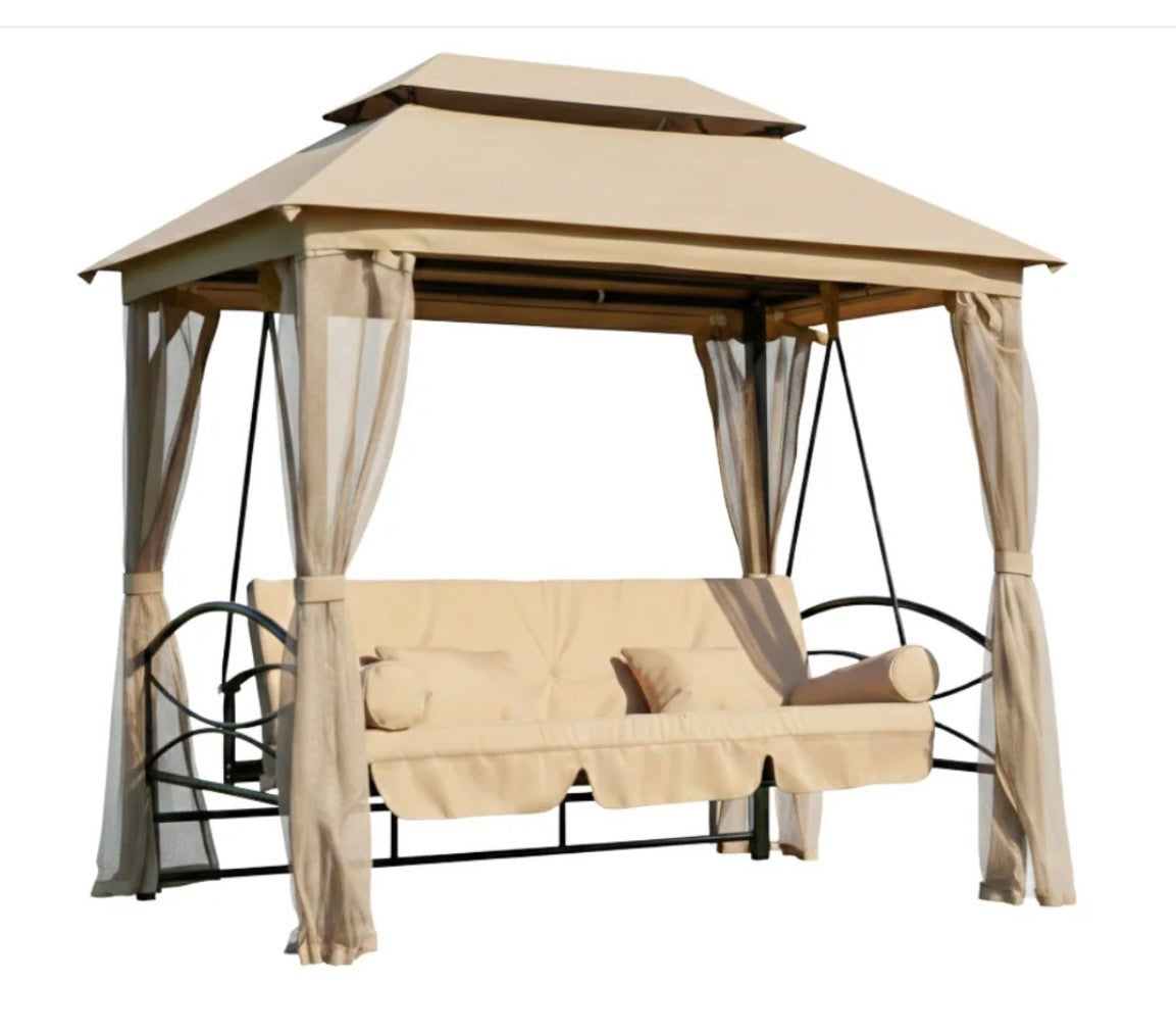 Replacement Canopy Vent Cover  and a Netting Set for Gazebo Swing - Riplock 350