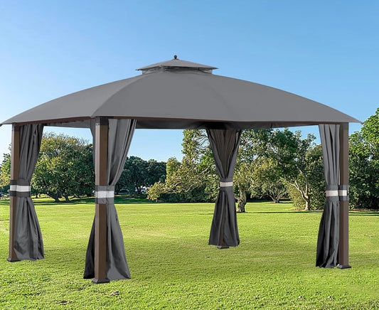 Replacement  Canopy and Vent Cover for Legacy Broyhill Eagle Brooke and Ashford Gazebo - RipLock 350 - Gray