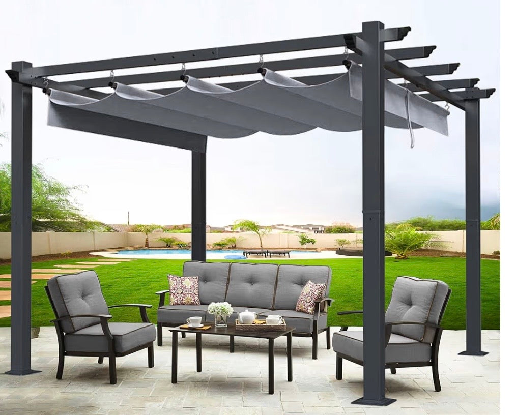 Replacement Canopy Top Cover for 8x10 Pergola - Riplock 500 Fabric Beige
