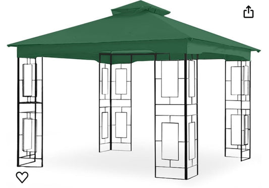 Replacement  Canopy for The Lowes Square Art Gazebo - Riplock 350 -Green Spruce