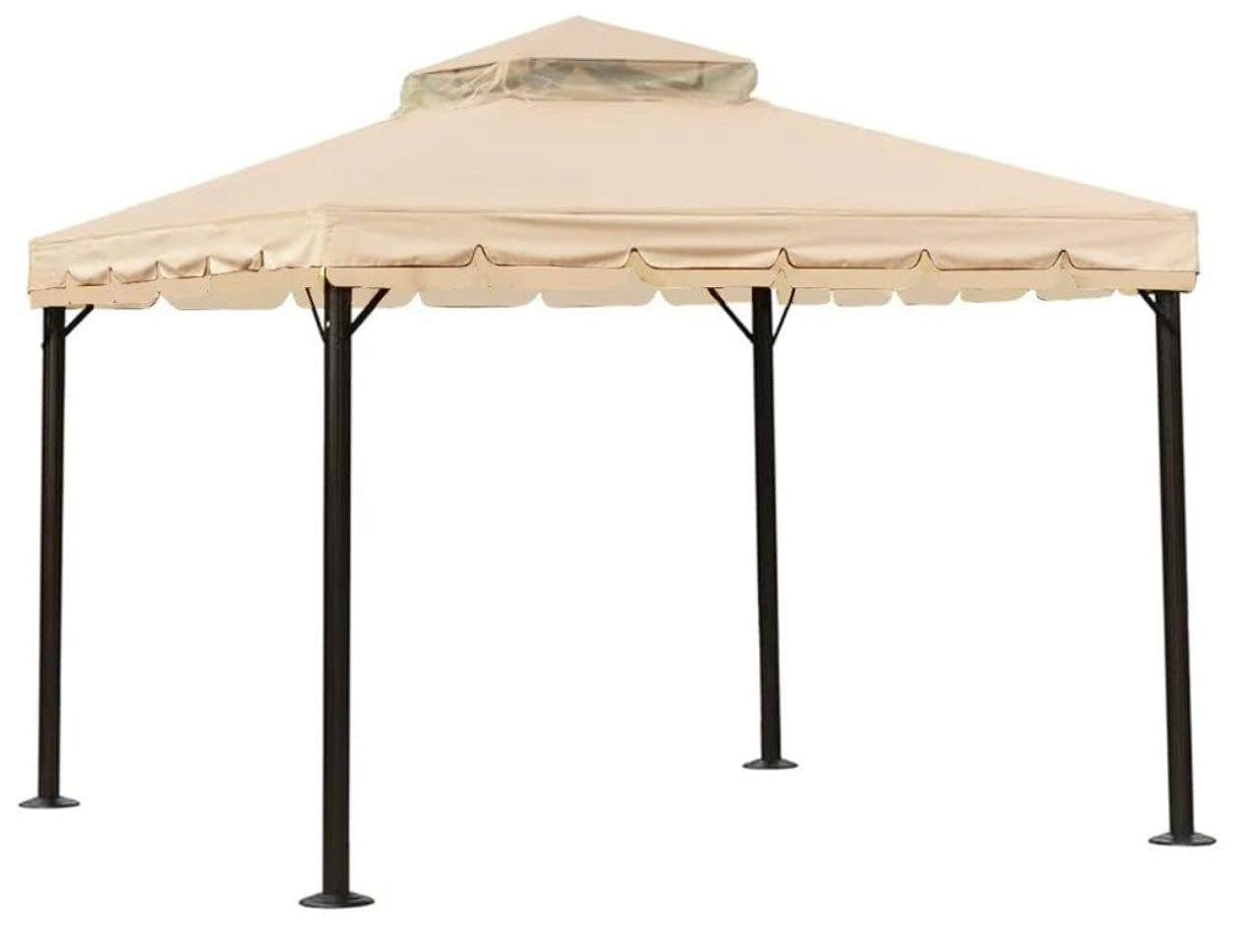 Replacement Canopy Top Cover Compatible with The Purple Leaf ZYRP-KK 10x10 Gazebo - Beige Riplock 350