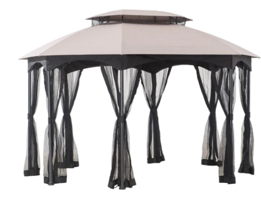 Replacement Canopy for Big Lots Octagon Gazebo Standard 350 - Beige/Brown