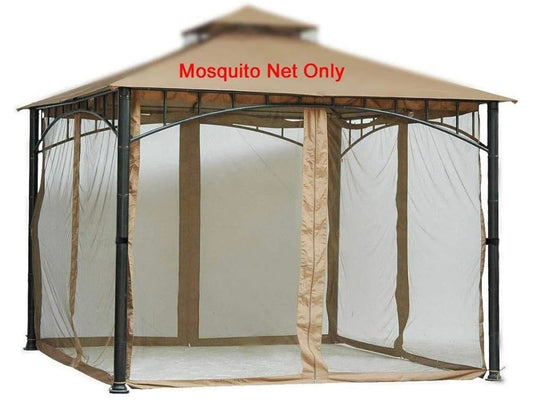 10x10 Gazebo Universal Replacement Mosquito Netting Screen Walls, Set of 4 Panels (Gazebo Mosquito Net Only)Beige