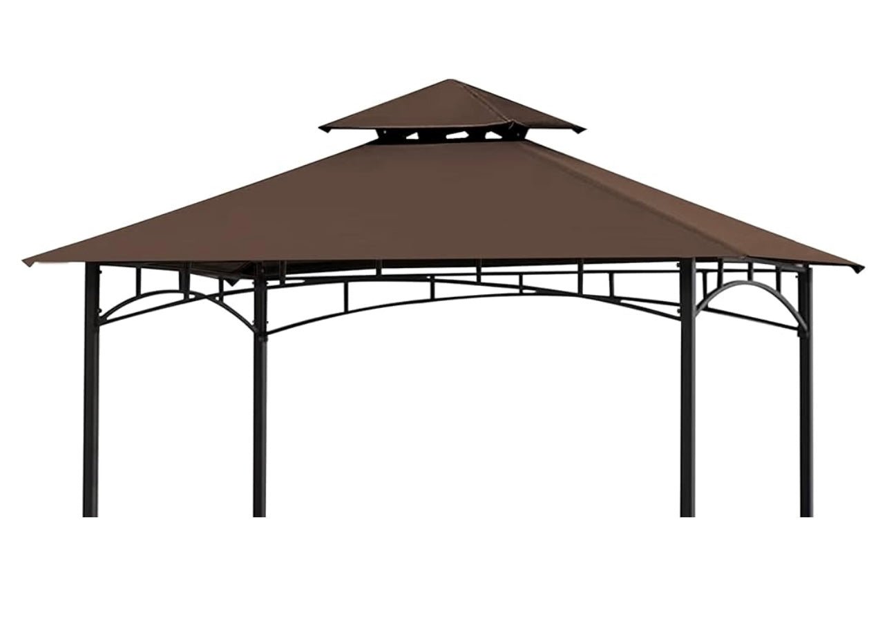 8' X 5' Grill Shelter Replacement Canopy roof ONLY FIT for Gazebo Model L-GZ812PST Brown