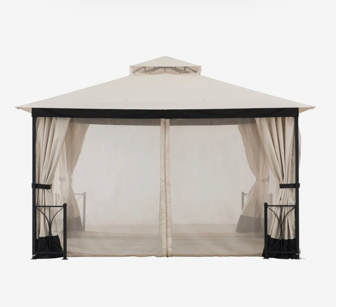 Sesame+Black Replacement Mosquito Screen Set For Delaware Gazebo (11X13 Ft) Sold At SunNest