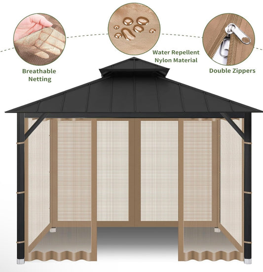 Universal Mosquito Netting 10ft x 13ft. Wood-Framed Gazebos