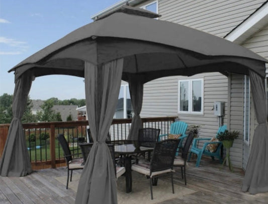 Lowes Allen and Roth 10 x 12 Gazebo Canopy and Privacy Curtain Combo 30170 Gray