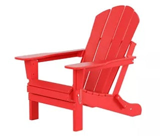 All-Weather Contoured Outdoor Poly Folding Adirondack Chair (Set of 2)