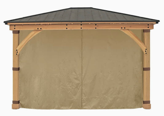 Replacement 4-Side Curtain for 11 ft. x 13 ft. Yardistry Meridian Gazebo (Beige)