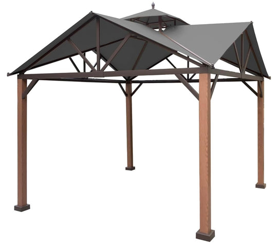 Replacement Canopy Top Cover Compatible with The Gable Roof Gazebo - Riplock 350 Gray