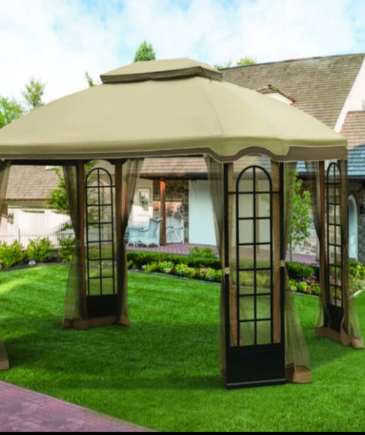 Light Brown Replacement Canopy For Terrace Gazebo (10X12 Ft) L-GZ454PST-C Sold At Sears&Kmart"