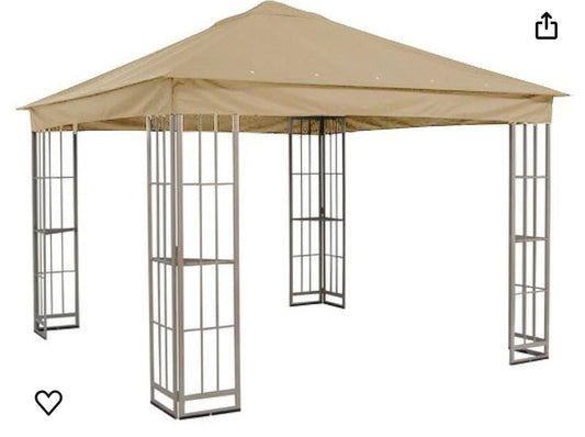 Replacement Canopy for The Garden Treasures 10x10 SJ-116 Gazebo - Standard 350 - Beige