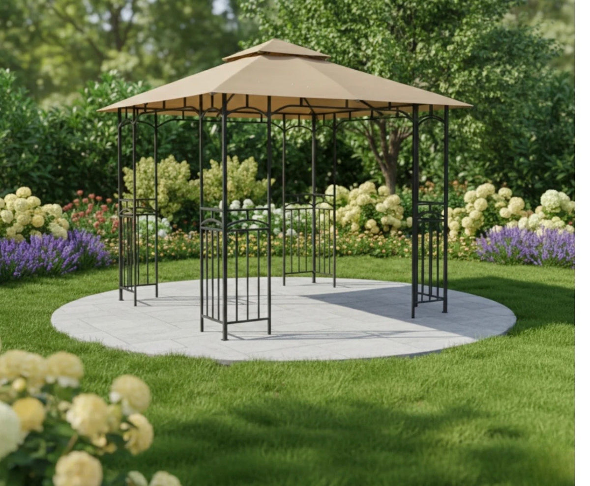 Replacement Canopy and Vent Cover set for Pacific Casual 5LGZ7262-V4 11' x 9' Gazebo - Beige
