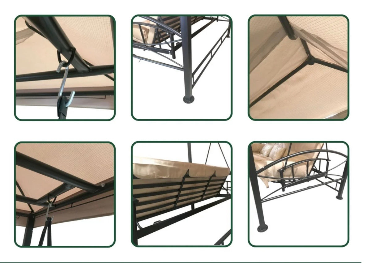 Replacement Canopy Vent Cover  and a Netting Set for Gazebo Swing - Riplock 350