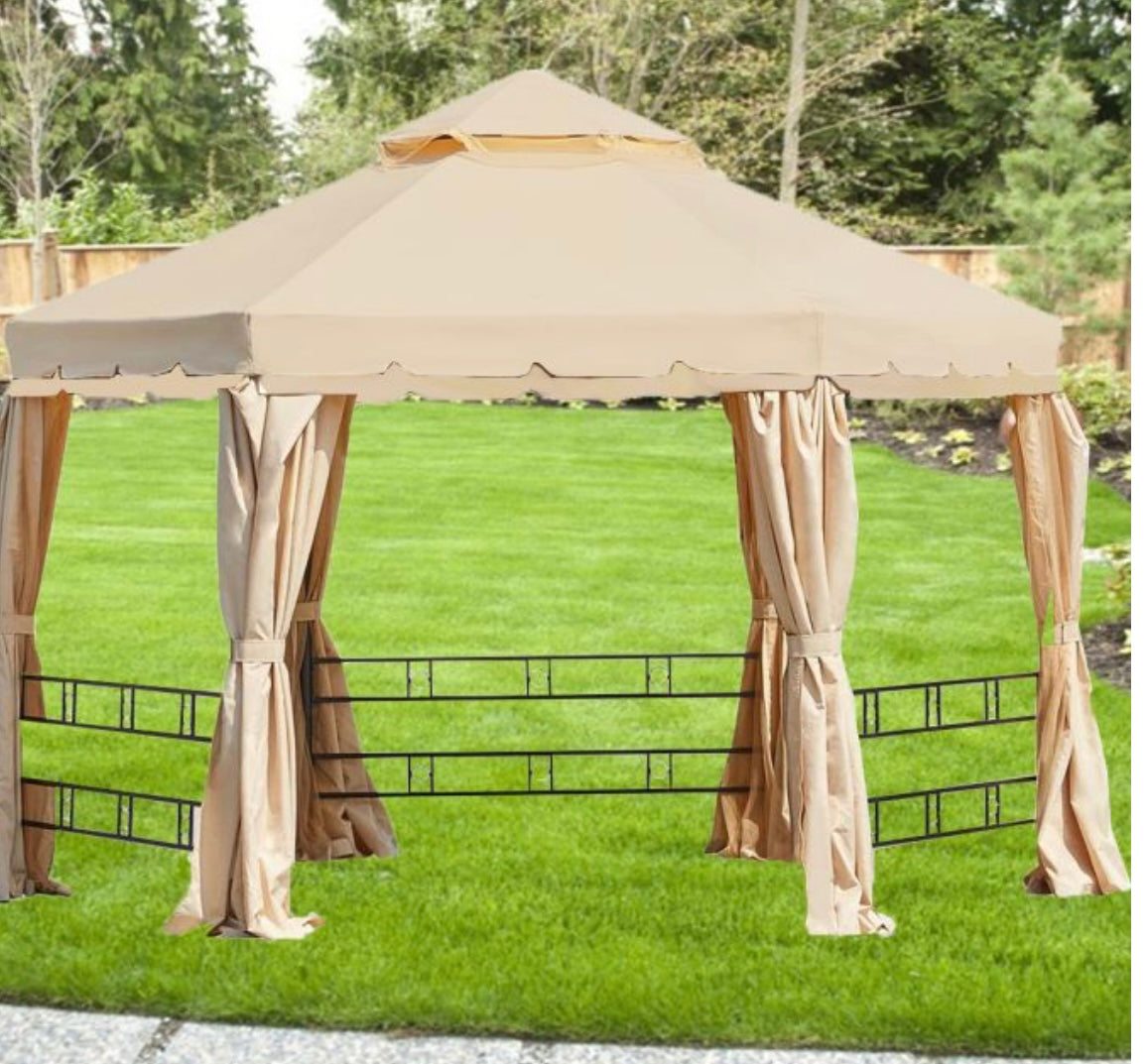 Replacement Canopy for HWG298 12ft Hexagon Gazebo - Riplock 350