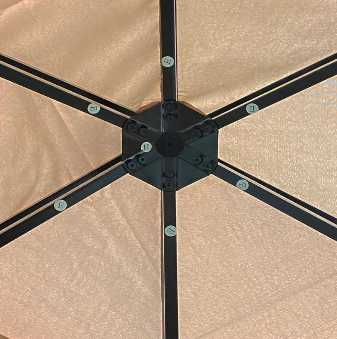 Replacement Canopy for HWG298 12ft Hexagon Gazebo - Riplock 350