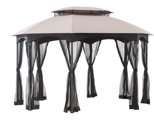 Khaki+Dark Brown Replacement Canopy For Gazebo (10X12 Ft) L-GZ118PST-A Sold At BigLots