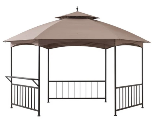 Khaki Replacement Canopy (Deluxe Version) for Maddy Pavilion Hex Shape  Soft Top Gazebo (10x12)