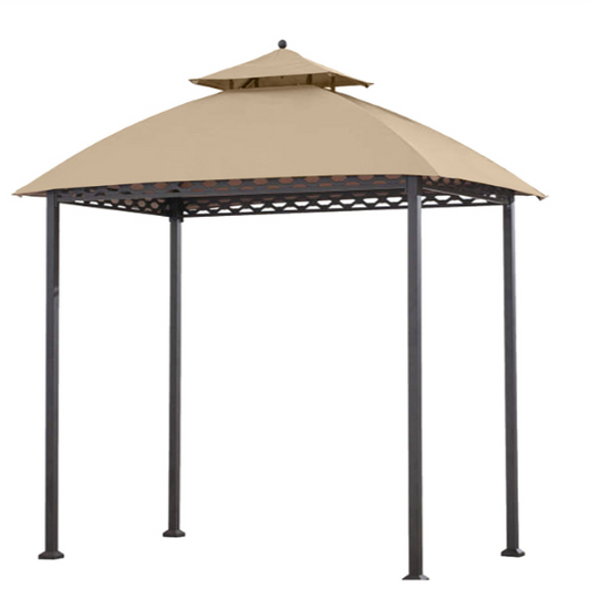 Khaki+Dark Brown Replacement Canopy Small Space Gazebo (5X8 Ft)  Sold At BigLots