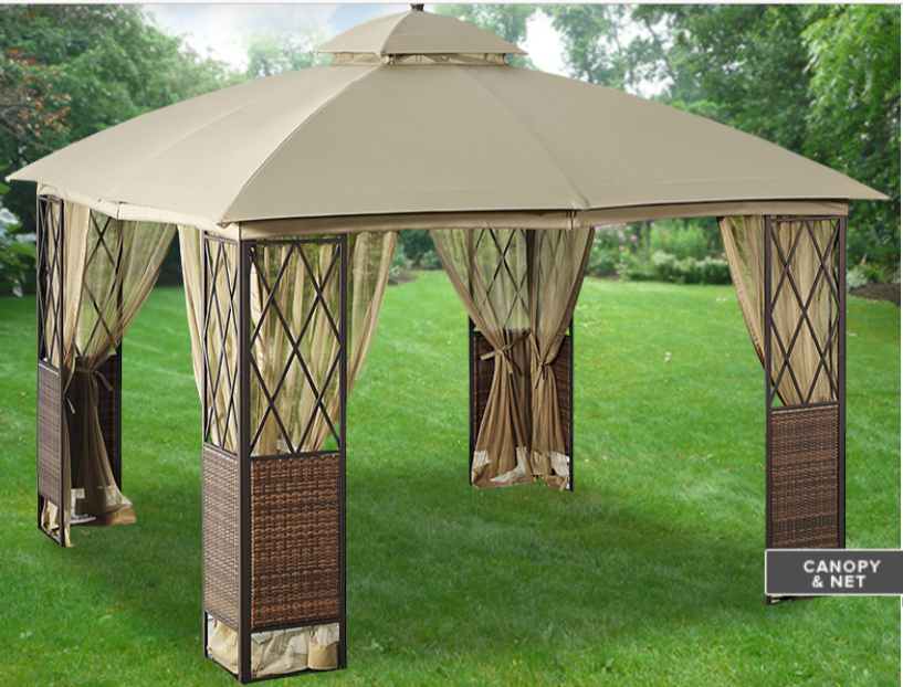 Replacement Canopy for 10x10 EG Ridgeway Wicker Gazebo - RipLock 350