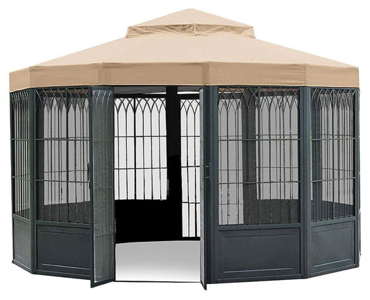 Screen House Gazebo Replacement Canopy BEIGE - Rip Lock 350