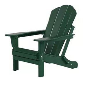 All-Weather Contoured Outdoor Poly Folding Adirondack Chair (Set of 2)
