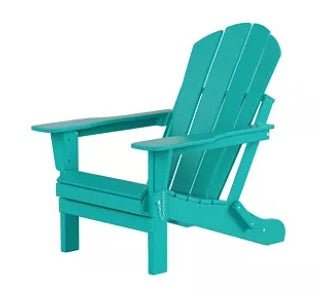 All-Weather Contoured Outdoor Poly Folding Adirondack Chair (Set of 2)