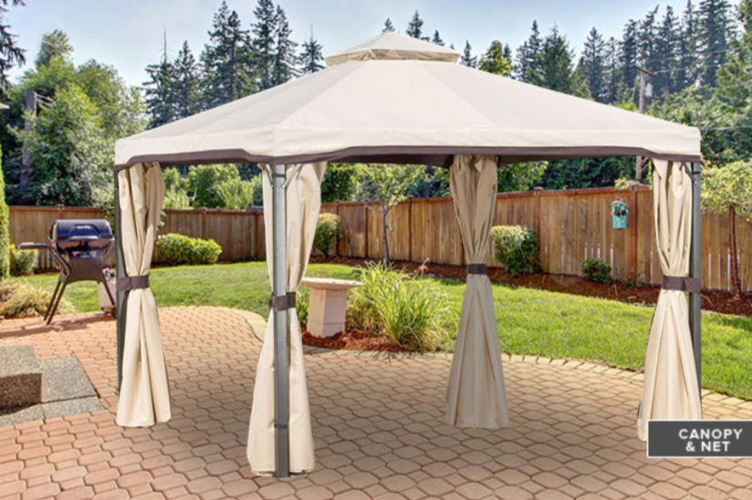 Replacement Refresh Kit w/ Canopy Curtain and Screen set  for 10x10 Gazebo - Riplock 350