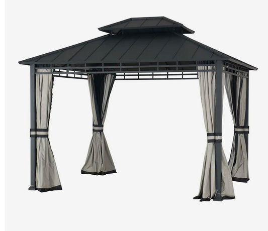 Broyhill Grand Teton Gazebo Replacement  Curtain and Screen Set with Zippers Set 10x12