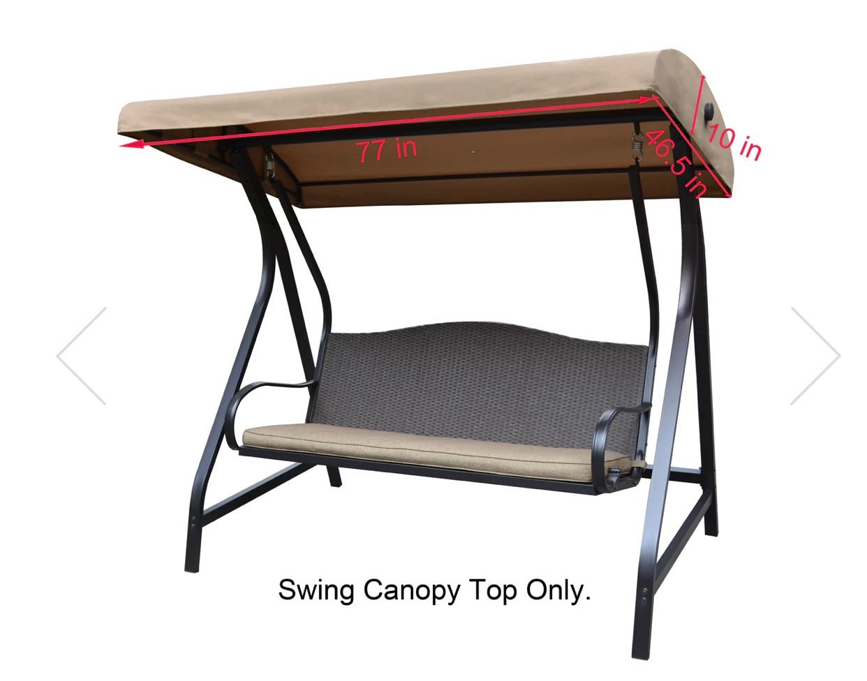 CANOPY TOP FOR LOWE'S GARDEN TREASURES PORCH SWING MODEL