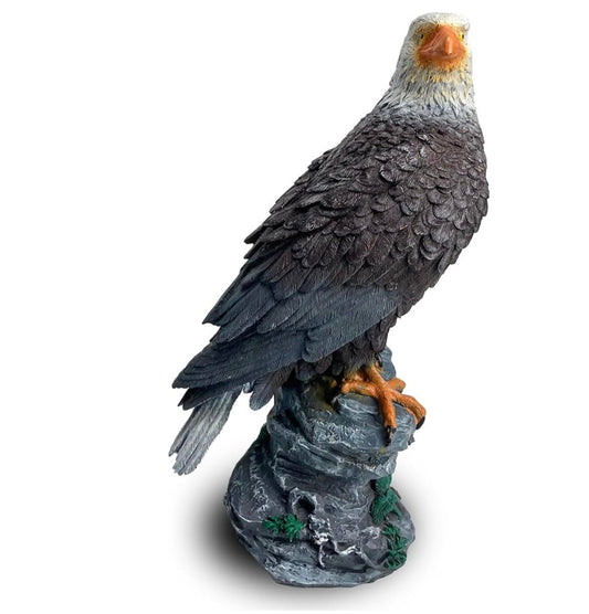 Eagle Flag Pole Topper, 12" Bald Eagle for Flagpole Toppers Outdoor, Standing & Hand-Painted Design, Waterproof, UV Resistent, Durable, Decorative Eagle for Showcasing Your Pride and Patriotism