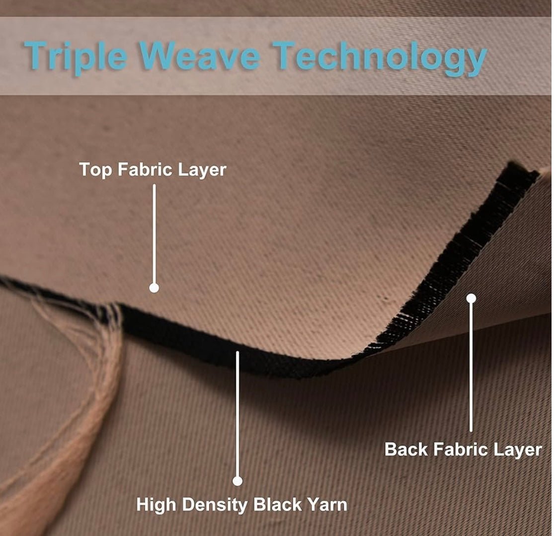 Extra Wide Outdoor Curtains, UV Blackout Waterproof Privacy Shades Blind for Patio Temporary Door Garage Carport Porch Gazebo Pergola Arbor Party, W 100 x L 90, 1 Panel, Mocha