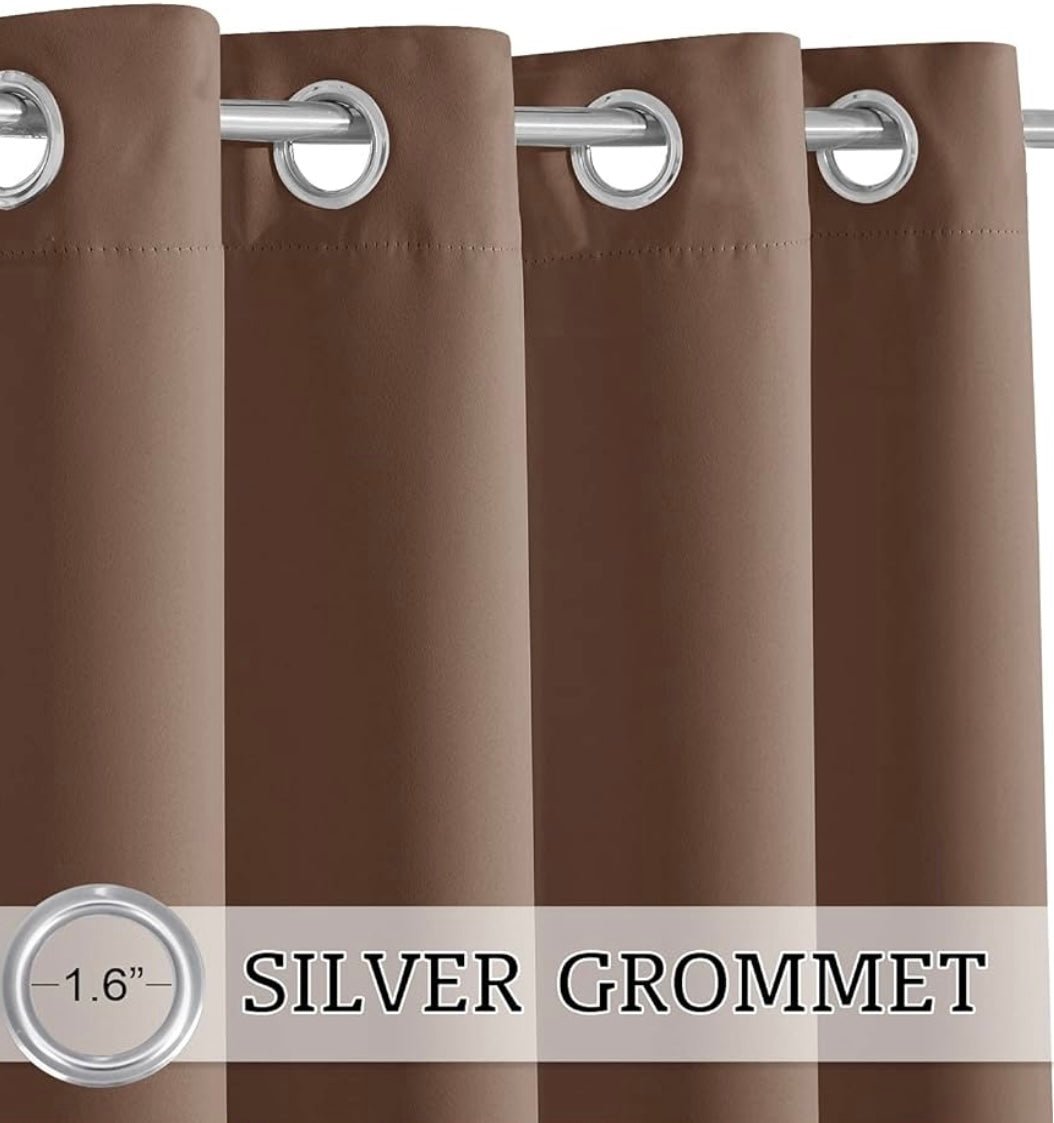 Extra Wide Outdoor Curtains, UV Blackout Waterproof Privacy Shades Blind for Patio Temporary Door Garage Carport Porch Gazebo Pergola Arbor Party, W 100 x L 90, 1 Panel, Mocha