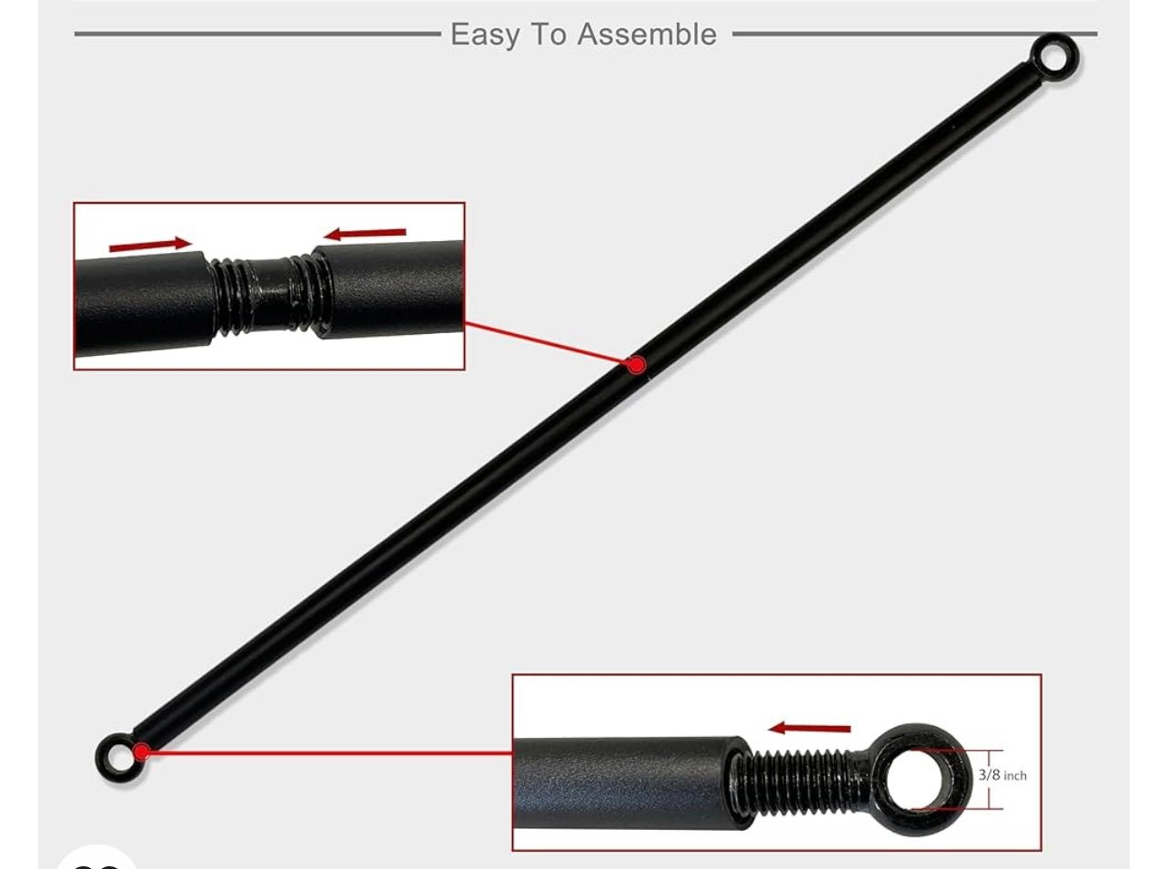 Heavy Duty Weighted Metal Rods with Eye Loops for Pergola Covers, Patio Canopy Covers, Sun Shade Panels, Curtains, Drapes - Various Lengths (10 FT)