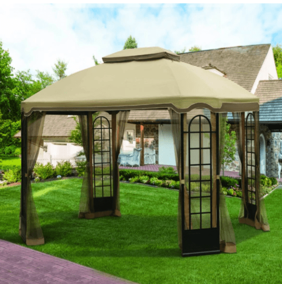 Light Brown Replacement Mosquito Netting For Terrace Gazebo (10X12 Ft) L-GZ454PST-C