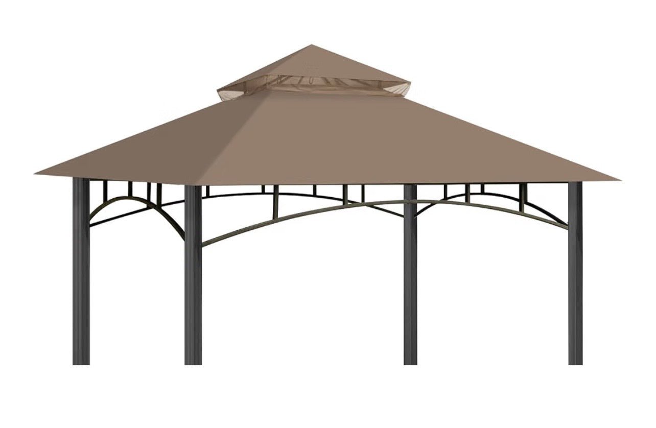 Madaga Gazebo Rip Lock 500 Replacement Canopy and Vent Cover set for Gazebo ( Tan )L-GZ112PST
