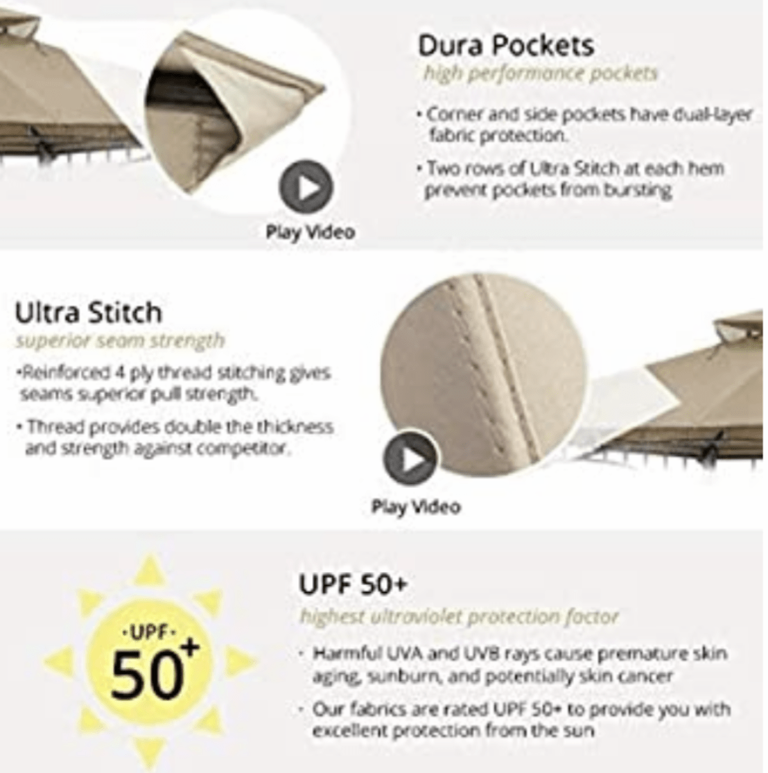 Madaga Gazebo Riplock 500 Replacement Mosquito Netting for Madaga Gazebo L-GZ136PST-2 (Beige)