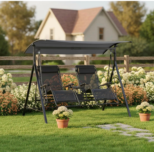 Model-Specific Custom Fit Replacement - Replacement canopy top designed as a custom fit for Mainstays Oversized Zero Gravity Sold at Walmart Two Person Classic Stone