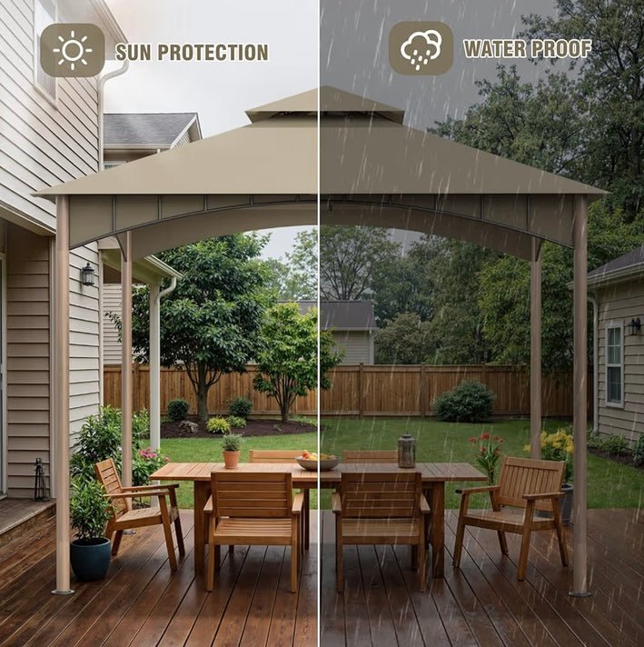 Outdoor Patio Gazebo 10x10 FT, Heavy Duty Gazebos, Soft Top Gazebo with Metal Frame, Double Roof Canopy, Permanent Pavilion for Decks & Backyards