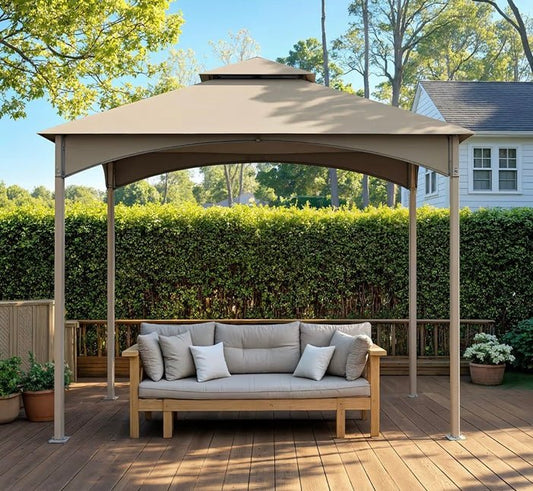 Outdoor Patio Gazebo 10x10 FT, Heavy Duty Gazebos, Soft Top Gazebo with Metal Frame, Double Roof Canopy, Permanent Pavilion for Decks & Backyards