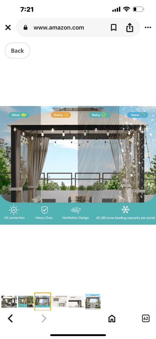 Outdoor Patio Gazebo 10x10, Heavy Duty Gazebos, Soft Top Gazebo with Square Metal Frame, Double Roof Canopy, Mosquito Nets & Privacy Enclosures, Permanent Pavilion for Decks & Backyards