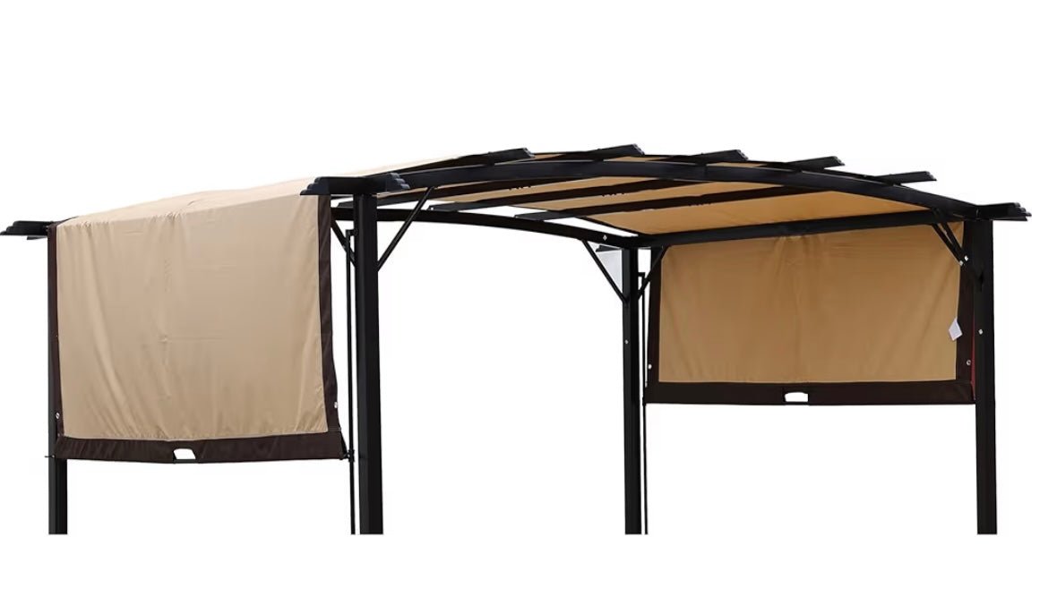 Outdoor Patio Pergola Replacement Canopy Top Cover Universal Gazebo Canopy Cover Replacement Shade Cover (for 8x12 ft) Pergola Frame, Beige+Brown)