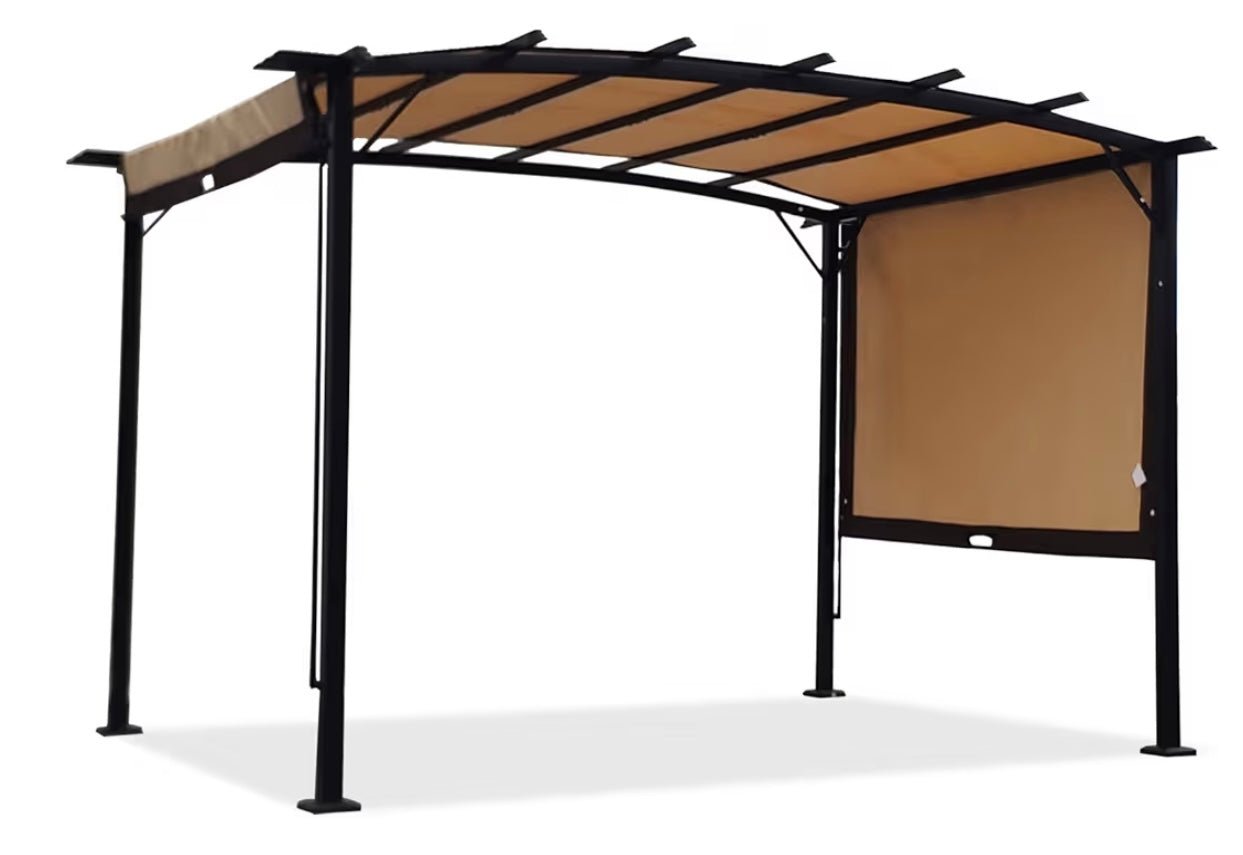Outdoor Patio Pergola Replacement Canopy Top Cover Universal Gazebo Canopy Cover Replacement Shade Cover (for 8x12 ft) Pergola Frame, Beige+Brown)