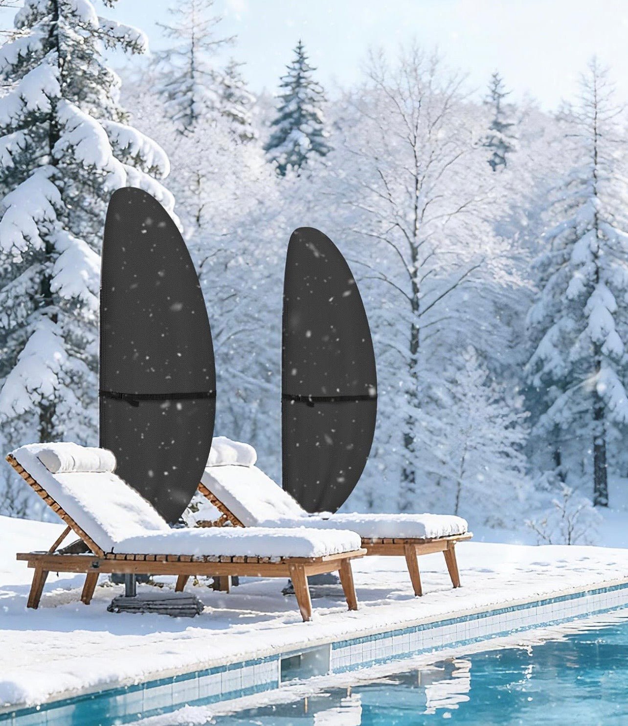 Patio Parasol 600D Waterproof Outdoor Offset Banana Style Umbrella Cover - Fits Cantilever Offset Umbrella 7.5-11.5 Feet Black
