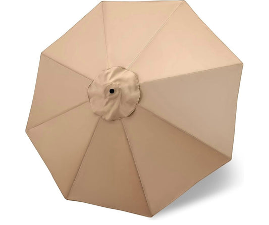 Patio Umbrella 10 ft Replacement Canopy for 8 Ribs-Beige