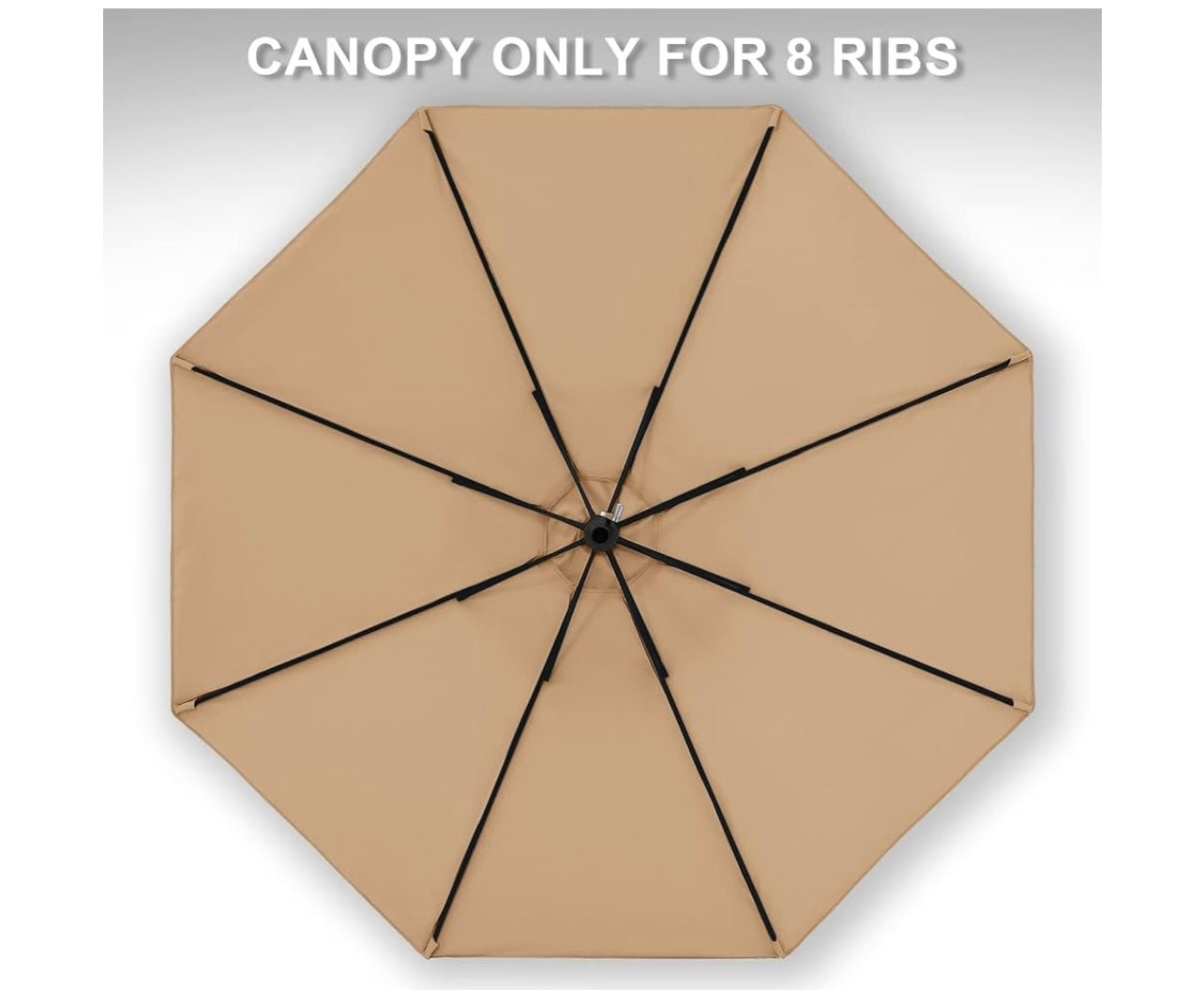 Patio Umbrella 10 ft Replacement Canopy for 8 Ribs-Beige