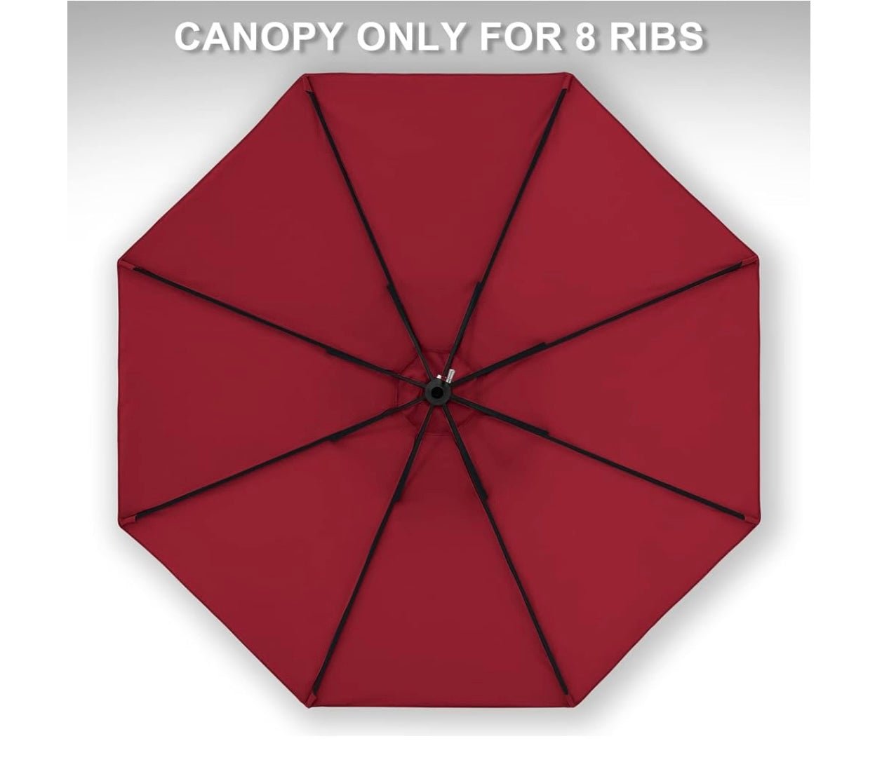 Patio Umbrella 10 ft Replacement Canopy for 8 Ribs-Burgandy