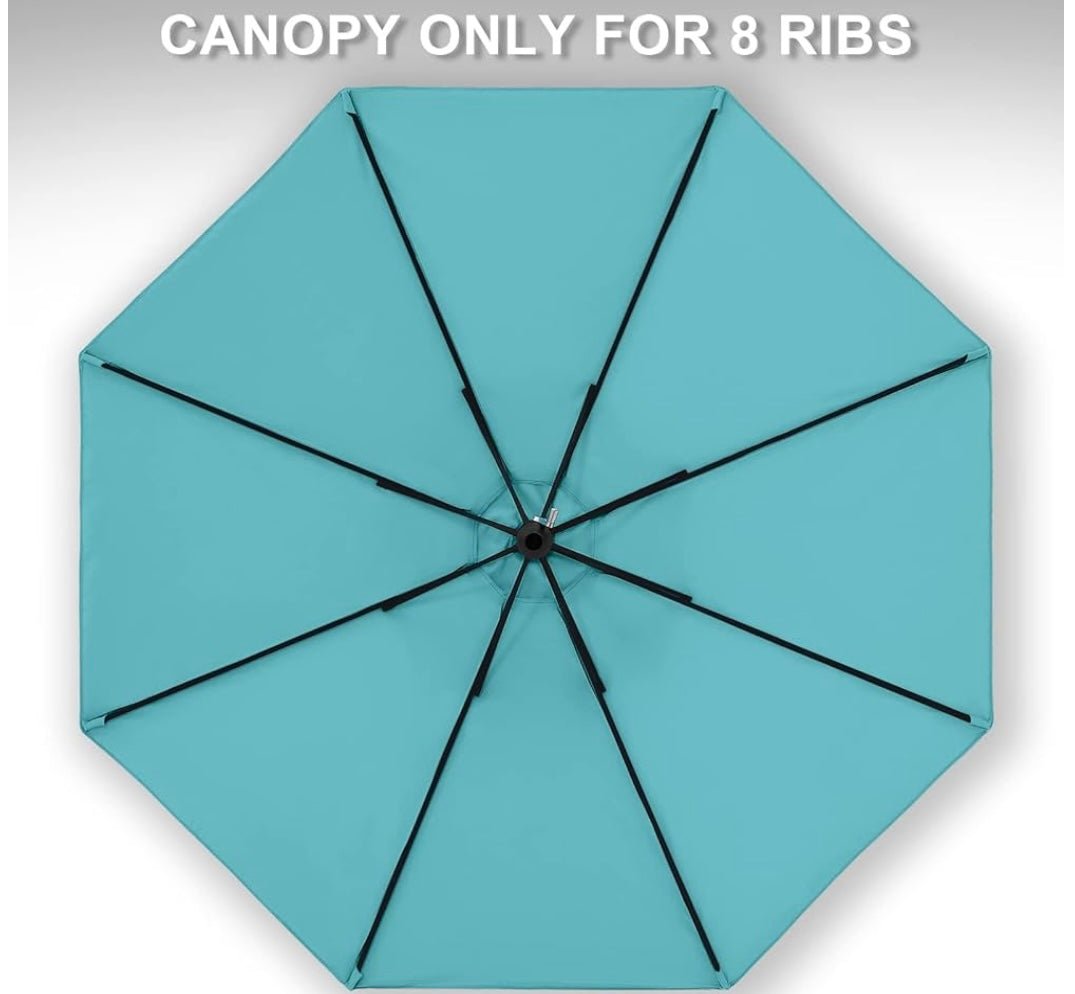Patio Umbrella 9 ft Replacement Canopy for 8 Ribs-Turquoise